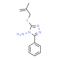 ChemSpider 2D Image | 3-[(2-Methyl-2-propen-1-yl)sulfanyl]-5-phenyl-4H-1,2,4-triazol-4-amine | C12H14N4S