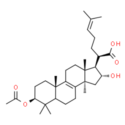 ChemSpider 2D Image | (3beta,5xi,16alpha)-3-Acetoxy-16-hydroxylanosta-8,24-dien-21-oic acid | C32H50O5