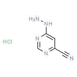 ChemSpider 2D Image | 6-Hydrazino-4-pyrimidinecarbonitrile hydrochloride (1:1) | C5H6ClN5