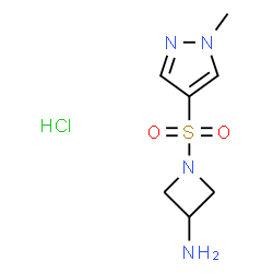 ChemSpider 2D Image | 1-[(1-Methyl-1H-pyrazol-4-yl)sulfonyl]-3-azetidinamine hydrochloride (1:1) | C7H13ClN4O2S