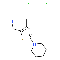 ChemSpider 2D Image | 1-[4-Methyl-2-(1-piperidinyl)-1,3-thiazol-5-yl]methanamine dihydrochloride | C10H19Cl2N3S