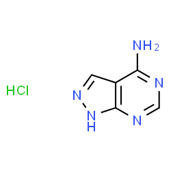 ChemSpider 2D Image | 1H-Pyrazolo[3,4-d]pyrimidin-4-amine hydrochloride (1:1) | C5H6ClN5