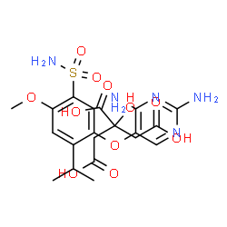 ChemSpider 2D Image | 5-[(2,4-Diamino-5-pyrimidinyl)oxy]-4-isopropyl-2-methoxybenzenesulfonamide 2-hydroxy-1,2,3-propanetricarboxylate (1:1) | C20H27N5O11S