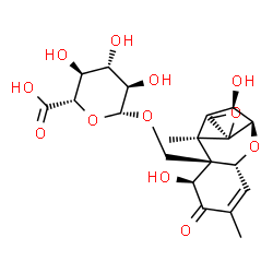 ChemSpider 2D Image | (3alpha,7alpha)-3,7-Dihydroxy-8-oxo-12,13-epoxytrichothec-9-en-15-yl beta-D-glucopyranosiduronic acid | C21H28O12