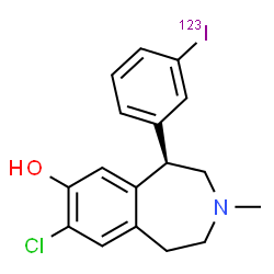 ChemSpider 2D Image | (5R)-8-Chloro-5-[3-(~123~I)iodophenyl]-3-methyl-2,3,4,5-tetrahydro-1H-3-benzazepin-7-ol | C17H17Cl123INO