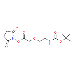ChemSpider 2D Image | 2-Methyl-2-propanyl (2-{2-[(2,5-dioxo-1-pyrrolidinyl)oxy]-2-oxoethoxy}ethyl)carbamate | C13H20N2O7