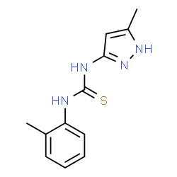 ChemSpider 2D Image | 1-(2-Methylphenyl)-3-(5-methyl-1H-pyrazol-3-yl)thiourea | C12H14N4S