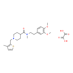 ChemSpider 2D Image | N-[2-(3,4-Dimethoxyphenyl)ethyl]-N-methyl-1-[(3-methyl-2-thienyl)methyl]-4-piperidinecarboxamide ethanedioate (1:1) | C25H34N2O7S