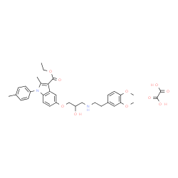 ChemSpider 2D Image | Ethyl 5-(3-{[2-(3,4-dimethoxyphenyl)ethyl]amino}-2-hydroxypropoxy)-2-methyl-1-(4-methylphenyl)-1H-indole-3-carboxylate ethanedioate (1:1) | C34H40N2O10