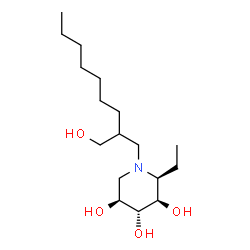 ChemSpider 2D Image | (2S,3R,4R,5S)-2-Ethyl-1-[2-(hydroxymethyl)nonyl]-3,4,5-piperidinetriol | C17H35NO4