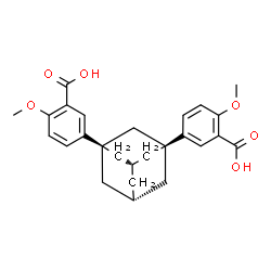 ChemSpider 2D Image | 3,3'-(1R)-Tricyclo[3.3.1.1~3,7~]decane-1,3-diylbis(6-methoxybenzoic acid) | C26H28O6