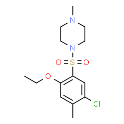 ChemSpider 2D Image | 1-[(5-Chloro-2-ethoxy-4-methylphenyl)sulfonyl]-4-methylpiperazine | C14H21ClN2O3S