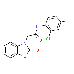 ChemSpider 2D Image | N-(2,4-Dichlorophenyl)-2-(2-oxo-1,3-benzoxazol-3(2H)-yl)acetamide | C15H10Cl2N2O3