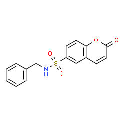 ChemSpider 2D Image | N-Benzyl-2-oxo-2H-chromene-6-sulfonamide | C16H13NO4S