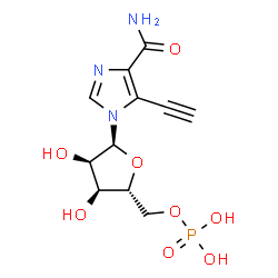 ChemSpider 2D Image | 5-Ethynyl-1-(5-O-phosphono-alpha-D-ribofuranosyl)-1H-imidazole-4-carboxamide | C11H14N3O8P