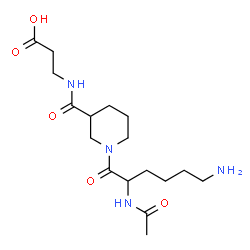 ChemSpider 2D Image | N-{[1-(N~2~-Acetyllysyl)-3-piperidinyl]carbonyl}-beta-alanine | C17H30N4O5
