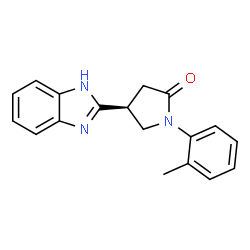 ChemSpider 2D Image | (4S)-4-(1H-Benzimidazol-2-yl)-1-(2-methylphenyl)-2-pyrrolidinone | C18H17N3O