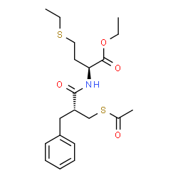 ChemSpider 2D Image | Ethyl N-[(2R)-3-(acetylsulfanyl)-2-benzylpropanoyl]-S-ethyl-L-homocysteinate | C20H29NO4S2