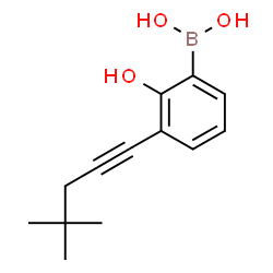 ChemSpider 2D Image | [3-(4,4-Dimethyl-1-pentyn-1-yl)-2-hydroxyphenyl]boronic acid | C13H17BO3