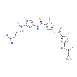 ChemSpider 2D Image | N-[(3Z)-3-Amino-3-iminopropyl]-1-methyl-4-{[(1-methyl-4-{[(1-methyl-4-{[(2R)-2-oxiranylcarbonyl]amino}-1H-pyrrol-2-yl)carbonyl]amino}-1H-pyrrol-2-yl)carbonyl]amino}-1H-pyrrole-2-carboxamide | C24H29N9O5