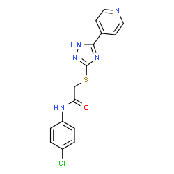 ChemSpider 2D Image | acetamide, N-(4-chlorophenyl)-2-[[5-(4-pyridinyl)-4H-1,2,4-triazol-3-yl]thio]- | C15H12ClN5OS
