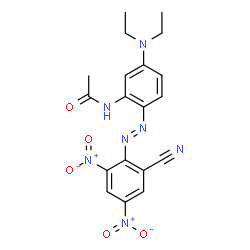 ChemSpider 2D Image | N-[2-[2-(2-Cyano-4,6-dinitrophenyl)diazenyl]-5-(diethylamino)phenyl]acetamide | C19H19N7O5