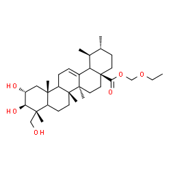 ChemSpider 2D Image | Ethoxymethyl (2alpha,3beta,5xi,9xi,18xi)-2,3,23-trihydroxyurs-12-en-28-oate | C33H54O6