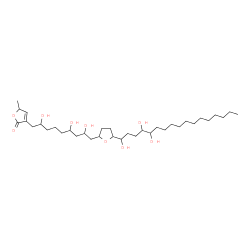 ChemSpider 2D Image | 5-Methyl-3-{2,6,8-trihydroxy-9-[5-(1,4,5-trihydroxyheptadecyl)tetrahydro-2-furanyl]nonyl}-2(5H)-furanone | C35H64O9