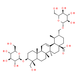 ChemSpider 2D Image | (3beta,5xi,18alpha)-3,30-Bis(beta-D-glucopyranosyloxy)-23-hydroxyurs-12-en-28-oic acid | C42H68O15
