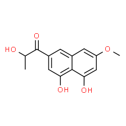 ChemSpider 2D Image | 1-(4,5-Dihydroxy-7-methoxy-2-naphthyl)-2-hydroxy-1-propanone | C14H14O5