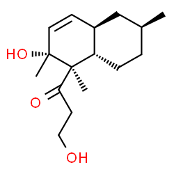 ChemSpider 2D Image | 3-Hydroxy-1-[(1R,2R,4aR,6S,8aS)-2-hydroxy-1,2,6-trimethyl-1,2,4a,5,6,7,8,8a-octahydro-1-naphthalenyl]-1-propanone | C16H26O3