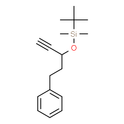 ChemSpider 2D Image | Dimethyl(2-methyl-2-propanyl)[(5-phenyl-1-pentyn-3-yl)oxy]silane | C17H26OSi
