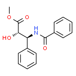 ChemSpider 2D Image | Methyl (2S,3S)-3-(benzoylamino)-2-hydroxy-3-phenylpropanoate | C17H17NO4