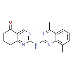 ChemSpider 2D Image | 2-[(4,8-Dimethyl-2-quinazolinyl)amino]-7,8-dihydro-5(6H)-quinazolinone | C18H17N5O