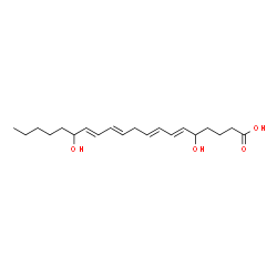 ChemSpider 2D Image | 5,15-dihydroxy-6,8,11,13-eicosatetraenoic acid | C20H32O4