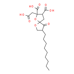 ChemSpider 2D Image | 2-(Carboxymethyl)-8-nonyl-9-oxo-1,6-dioxaspiro[4.4]nonane-2,3-dicarboxylic acid | C20H30O9