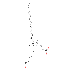 ChemSpider 2D Image | 6-(2-(2-carboxyethyl)-4-dodecanoyl-3,5-dimethylpyrrol-1-yl)hexanoic acid | C27H45NO5