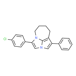 ChemSpider 2D Image | 4-(4-Chlorophenyl)-1-phenyl-5,6,7,8-tetrahydro-2a,4a-diazacyclopenta[cd]azulene | C22H19ClN2