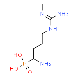 ChemSpider 2D Image | [1-Amino-4-(N''-methylcarbamimidamido)butyl]phosphonic acid | C6H17N4O3P