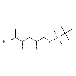 ChemSpider 2D Image | (2R,3S,5R)-6-{[Dimethyl(2-methyl-2-propanyl)silyl]oxy}-3,5-dimethyl-2-hexanol | C14H32O2Si