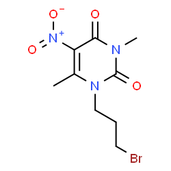 ChemSpider 2D Image | 1-(3-Bromopropyl)-3,6-dimethyl-5-nitro-2,4(1H,3H)-pyrimidinedione | C9H12BrN3O4