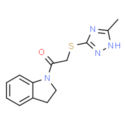 ChemSpider 2D Image | ethanone, 1-(2,3-dihydro-1H-indol-1-yl)-2-[(5-methyl-4H-1,2,4-triazol-3-yl)thio]- | C13H14N4OS