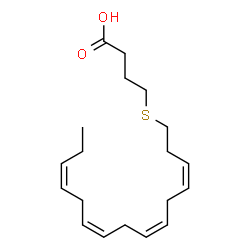 ChemSpider 2D Image | 4-[(3Z,6Z,9Z,12Z)-3,6,9,12-Pentadecatetraen-1-ylsulfanyl]butanoic acid | C19H30O2S