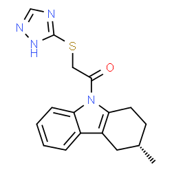 ChemSpider 2D Image | 1-[(3S)-3-Methyl-1,2,3,4-tetrahydro-9H-carbazol-9-yl]-2-(1H-1,2,4-triazol-5-ylsulfanyl)ethanone | C17H18N4OS