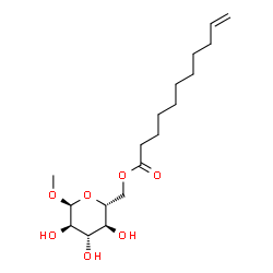 ChemSpider 2D Image | Methyl 6-O-10-undecenoyl-alpha-D-glucopyranoside | C18H32O7