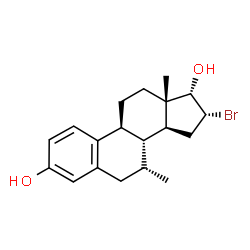 ChemSpider 2D Image | (7alpha,16alpha,17alpha)-16-Bromo-7-methylestra-1,3,5(10)-triene-3,17-diol | C19H25BrO2