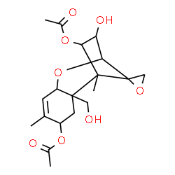 ChemSpider 2D Image | 3,15-Dihydroxy-12,13-epoxytrichothec-9-ene-4,8-diyl diacetate | C19H26O8
