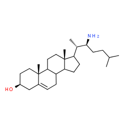 ChemSpider 2D Image | (3beta,8xi,9xi,14xi,17xi,22S)-22-Aminocholest-5-en-3-ol | C27H47NO