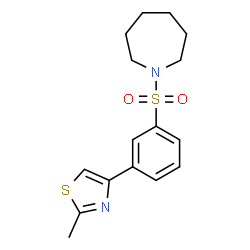 ChemSpider 2D Image | 1-[3-(2-Methyl-thiazol-4-yl)-benzenesulfonyl]-azepane | C16H20N2O2S2