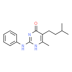ChemSpider 2D Image | 2-Anilino-6-methyl-5-(3-methylbutyl)-4-pyrimidinol | C16H21N3O